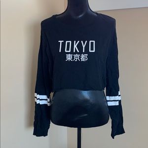 H&M Cropped top in printed sweatshirt